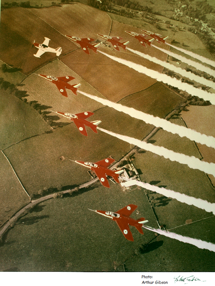 GAXAH and Red Arrows over Gloucestershire - Photo: Arthur Gibson